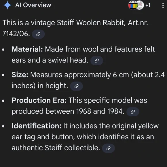 Steiff Orange and White Bunny Toy collectible - Picture 6 of 10